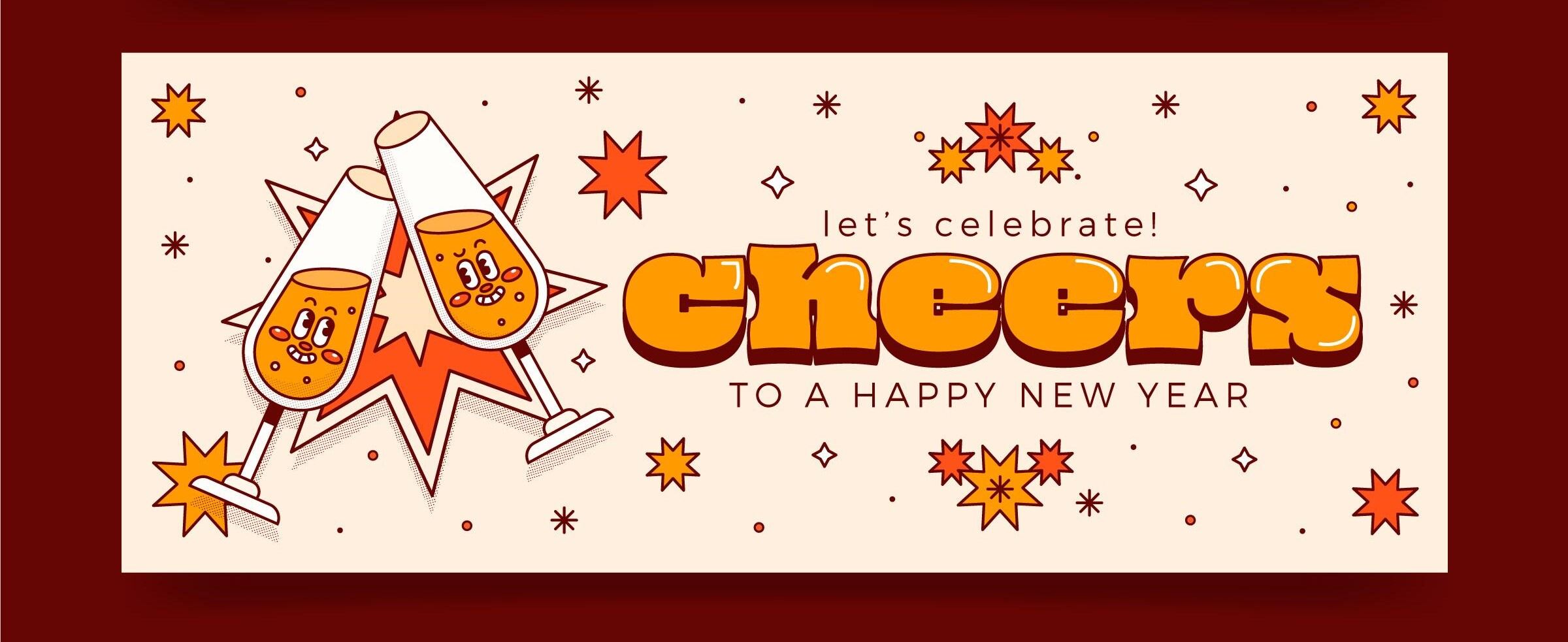 Business New Year greeting card for customers, clients, business partners and employees